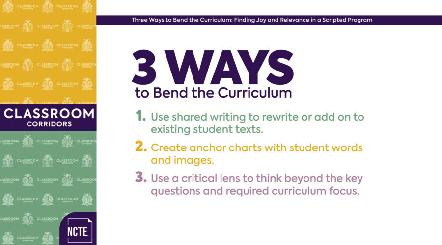 Three Ways to Bend the Curriculum (slide 2/11)