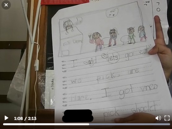 writing workshop story from elementary student