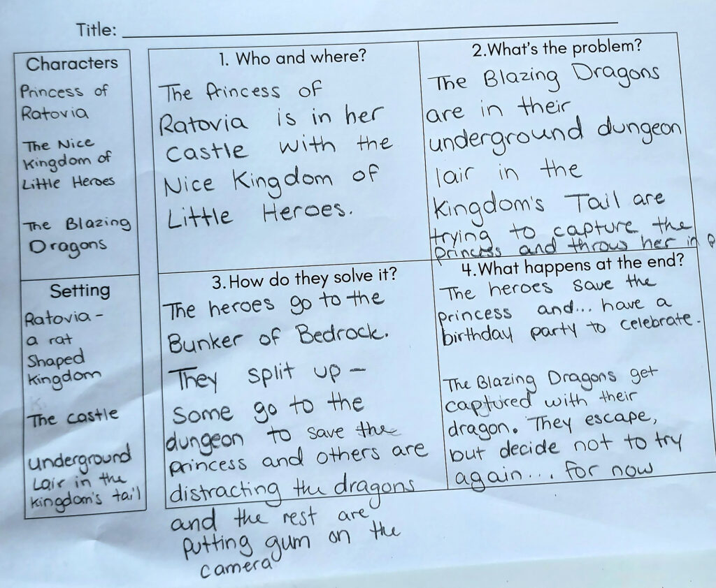 elementary story plan