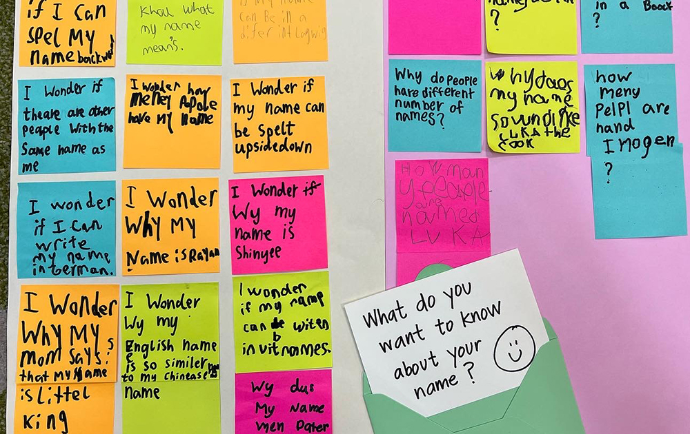 Student "I Wonder" notes