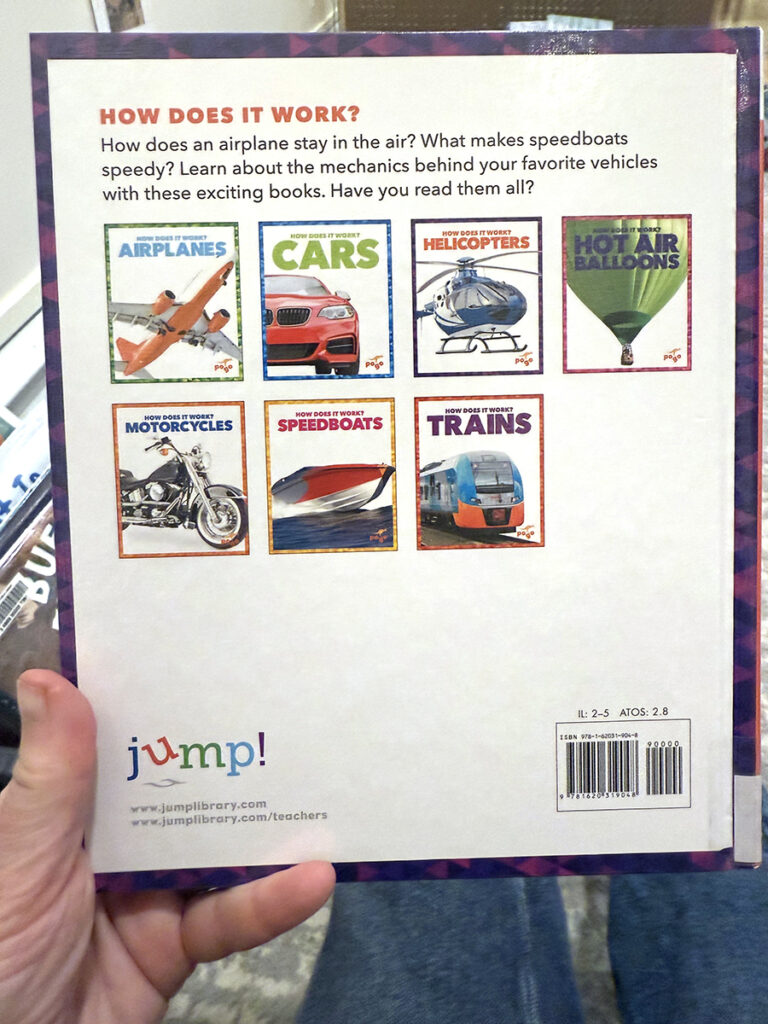book cover showing other titles in a series of elementary nonfiction texts