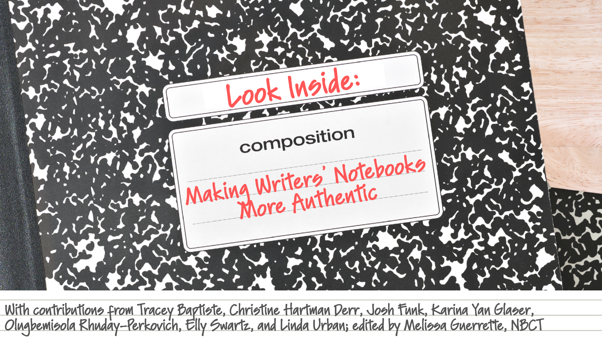 Cover slide for presentation on writers' notebooks