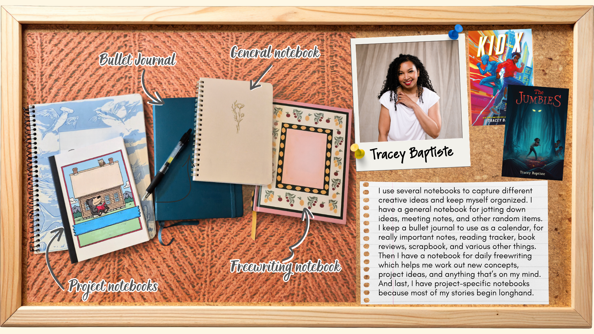 Writer's notebook description by Tracey Baptiste