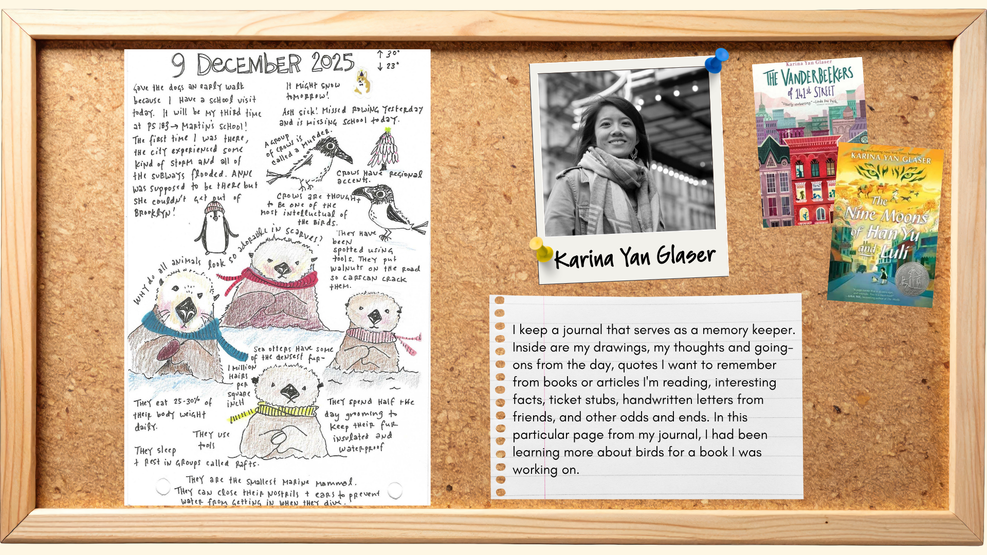 Writer's notebook description by Karina Yan Glaser